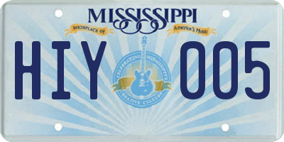 MS license plate HIY005