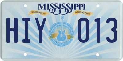 MS license plate HIY013