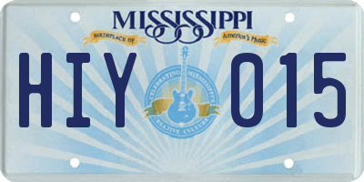 MS license plate HIY015