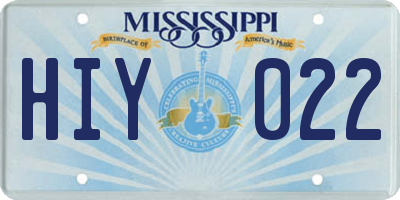 MS license plate HIY022