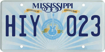 MS license plate HIY023