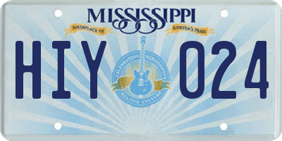 MS license plate HIY024