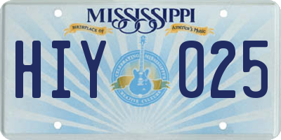 MS license plate HIY025