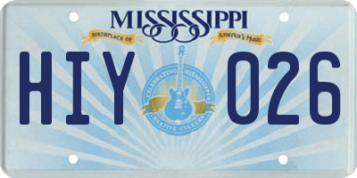 MS license plate HIY026