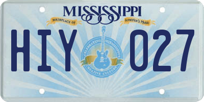 MS license plate HIY027