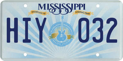 MS license plate HIY032