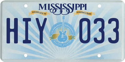 MS license plate HIY033