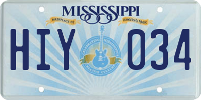 MS license plate HIY034
