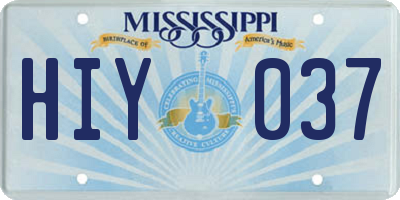 MS license plate HIY037