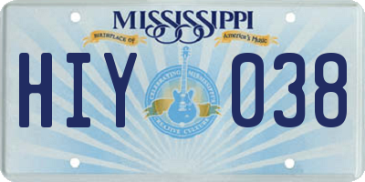 MS license plate HIY038