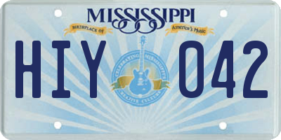 MS license plate HIY042