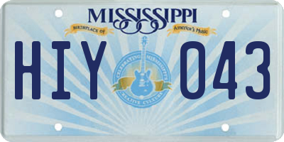 MS license plate HIY043