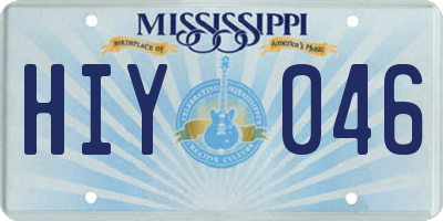 MS license plate HIY046