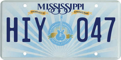 MS license plate HIY047
