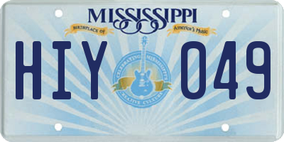 MS license plate HIY049