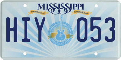 MS license plate HIY053