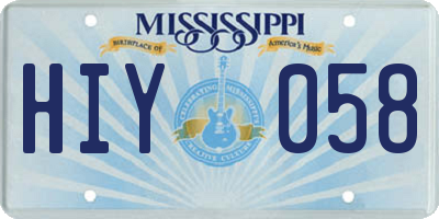 MS license plate HIY058