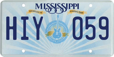 MS license plate HIY059