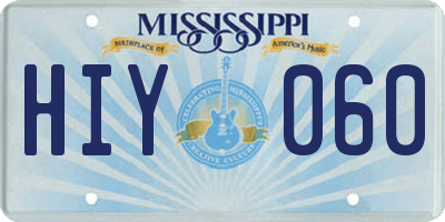 MS license plate HIY060