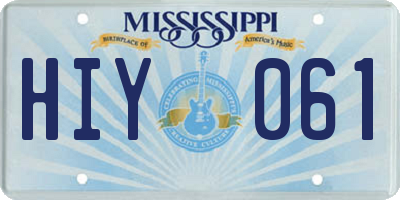 MS license plate HIY061