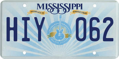 MS license plate HIY062