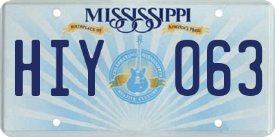 MS license plate HIY063