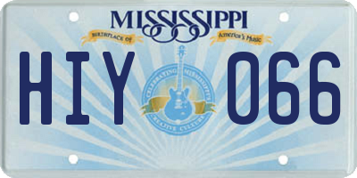 MS license plate HIY066