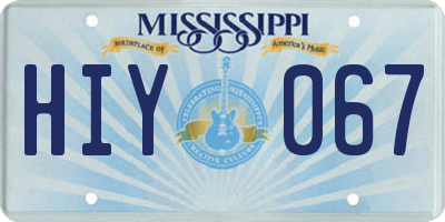 MS license plate HIY067