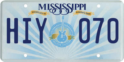 MS license plate HIY070