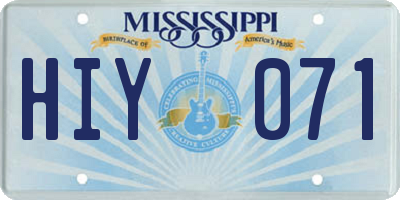 MS license plate HIY071
