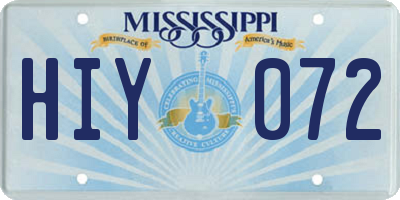MS license plate HIY072