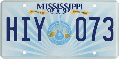 MS license plate HIY073