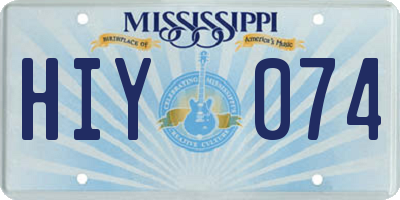MS license plate HIY074