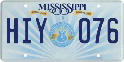 MS license plate HIY076