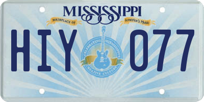 MS license plate HIY077