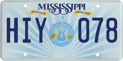 MS license plate HIY078