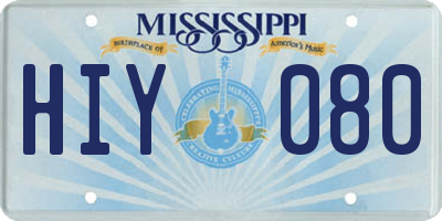 MS license plate HIY080