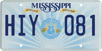 MS license plate HIY081