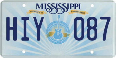 MS license plate HIY087