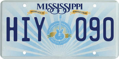MS license plate HIY090