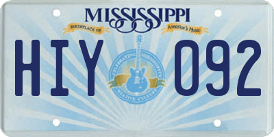 MS license plate HIY092