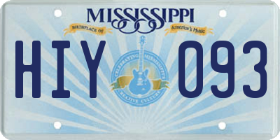 MS license plate HIY093