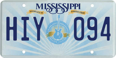 MS license plate HIY094