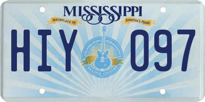 MS license plate HIY097