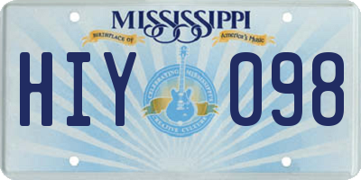 MS license plate HIY098