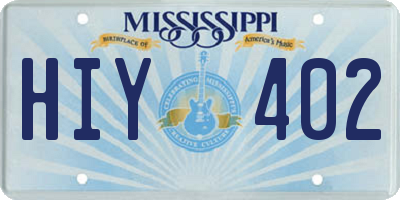 MS license plate HIY402