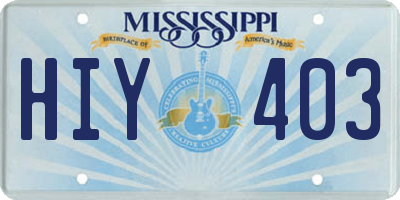 MS license plate HIY403