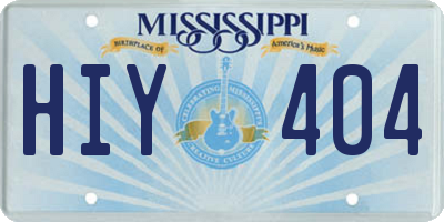 MS license plate HIY404