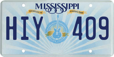 MS license plate HIY409
