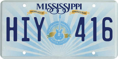 MS license plate HIY416